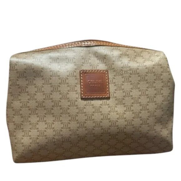 Celine Macadam Coated Canvas Cosmetic Pouch EUC - Picture 1 of 6